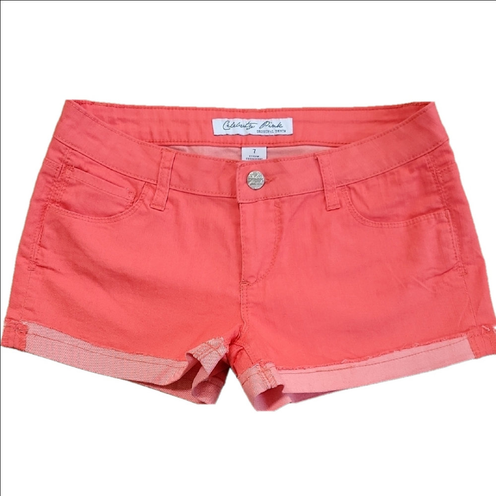 Celebrity Pink Coral Women's Cuffed Shorts NWOT